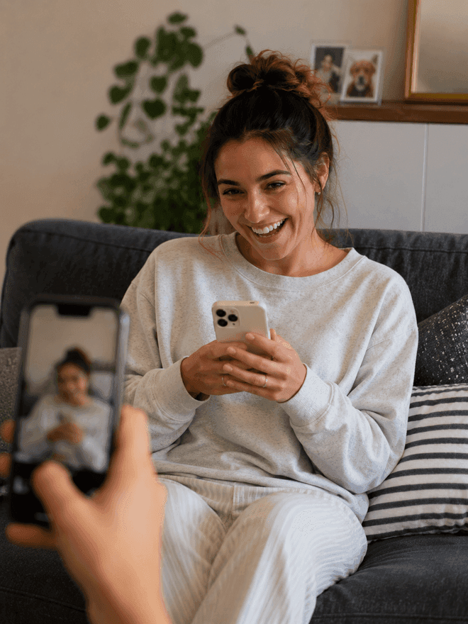 Snapshot of a smiling woman