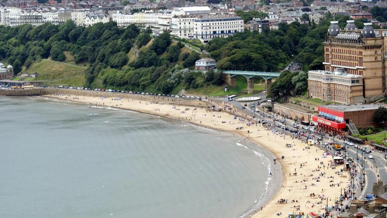 Scarborough South Bay curving below the town