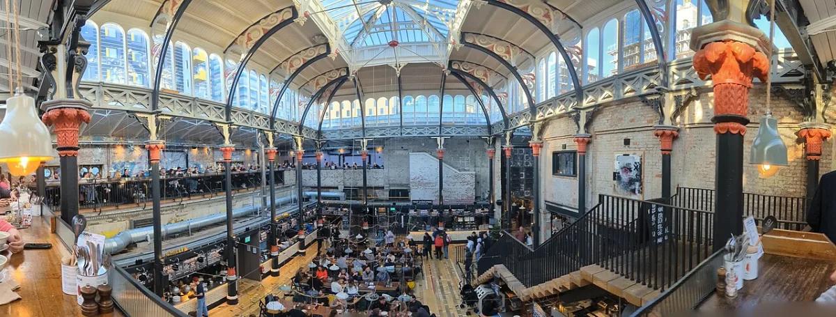 The interior of Mackie Mayor food hall in Manchester