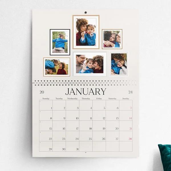 A personalised wall calendar filled with pet photographs