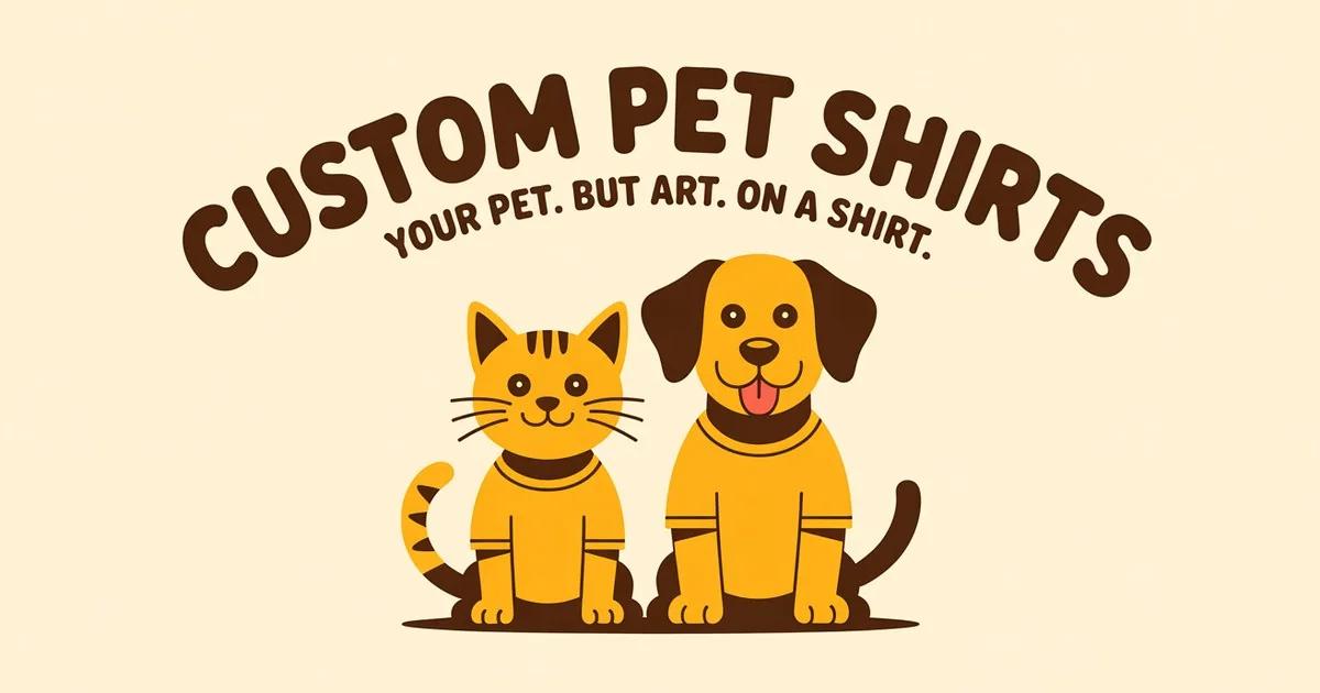 A custom T-shirt printed with a pet portrait