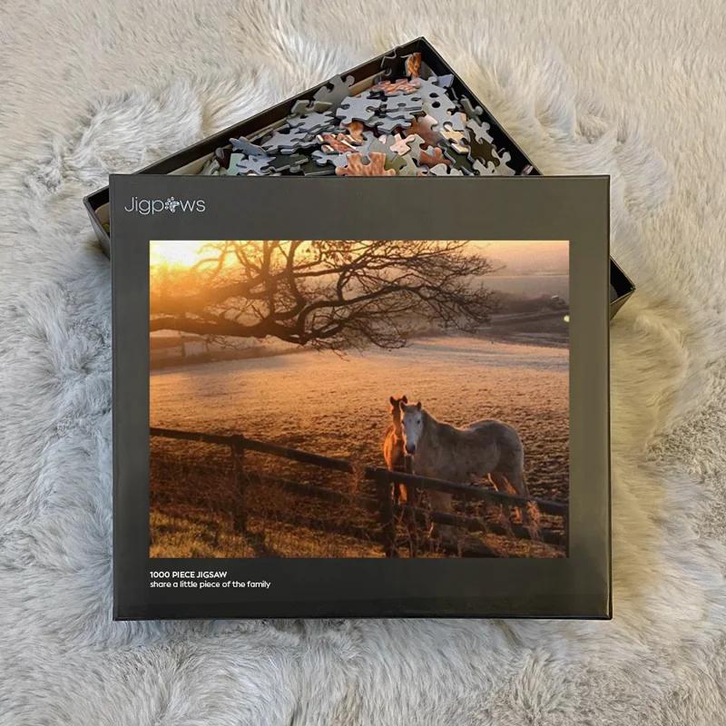 A boxed personalised pet photograph jigsaw puzzle