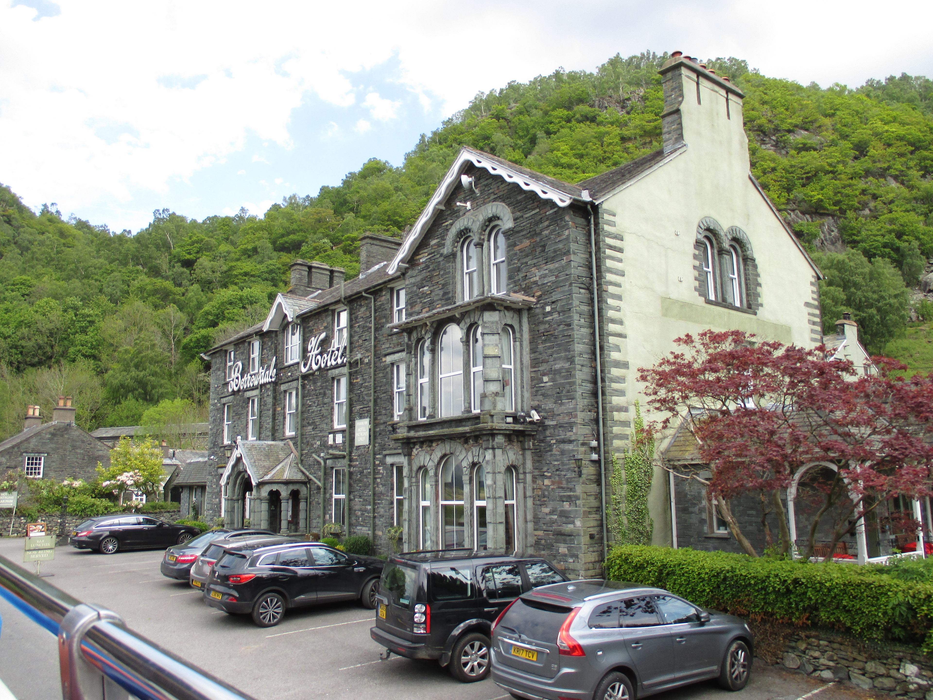 The Borrowdale Hotel beneath the wooded Borrowdale fells