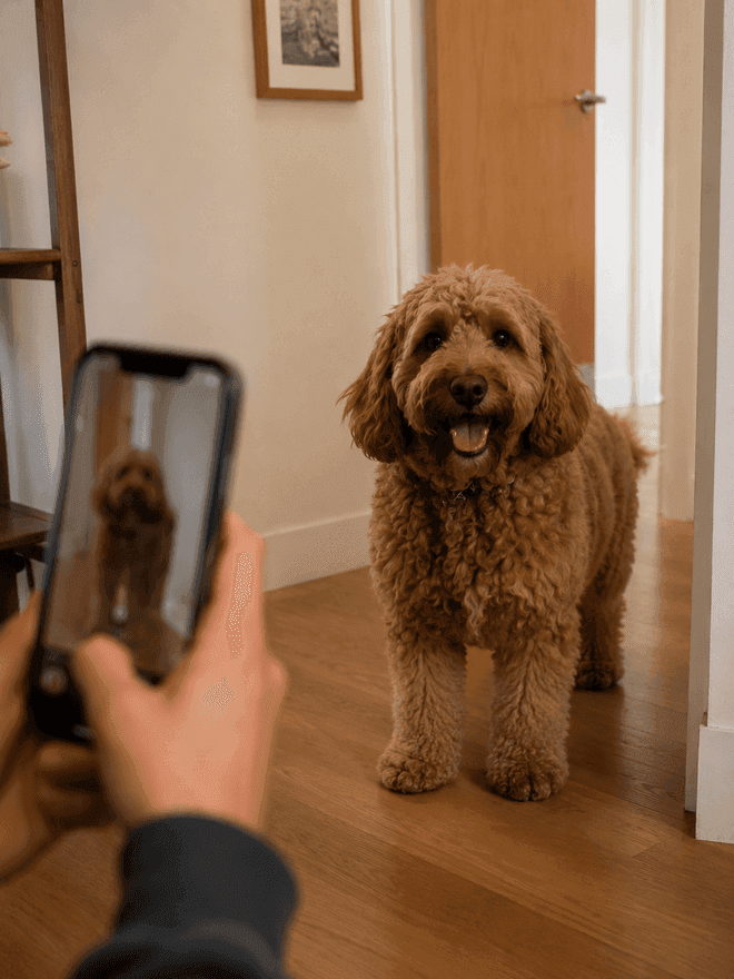 Snapshot of a goldendoodle
