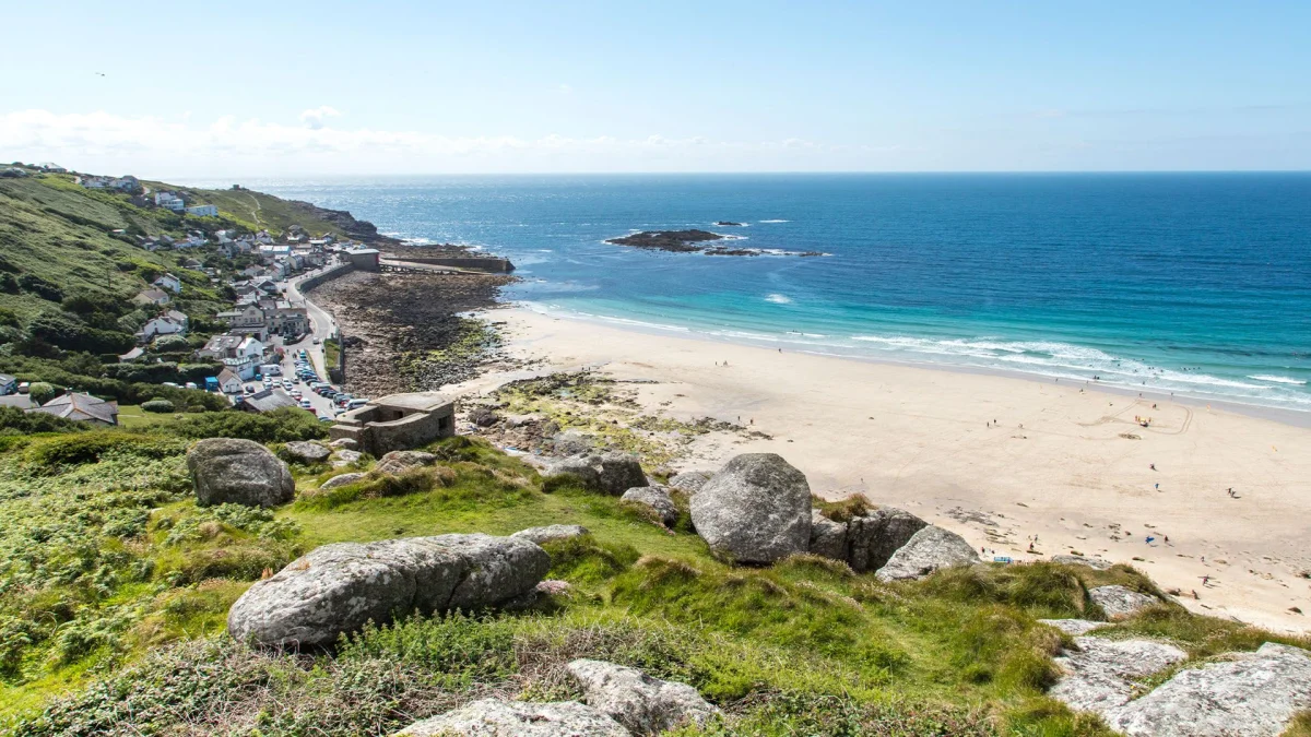 Sennen Cove beach in Cornwall.