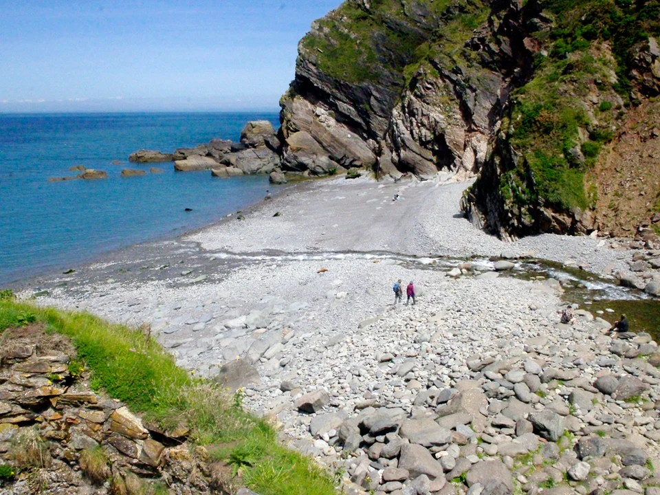 Pebble beach between the cliffs at Heddon’s Mouth