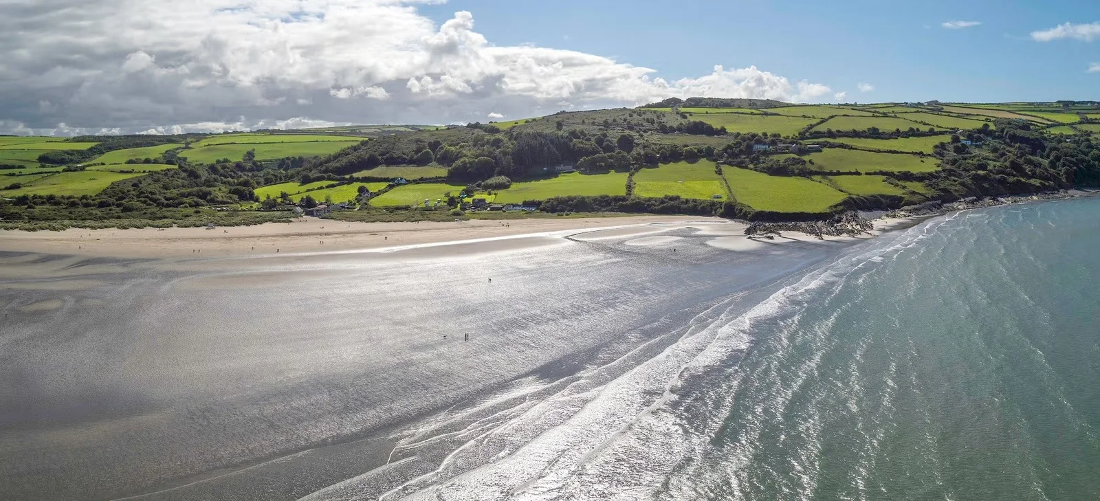 Poppit Sands and the Teifi estuary seen from above at low tide