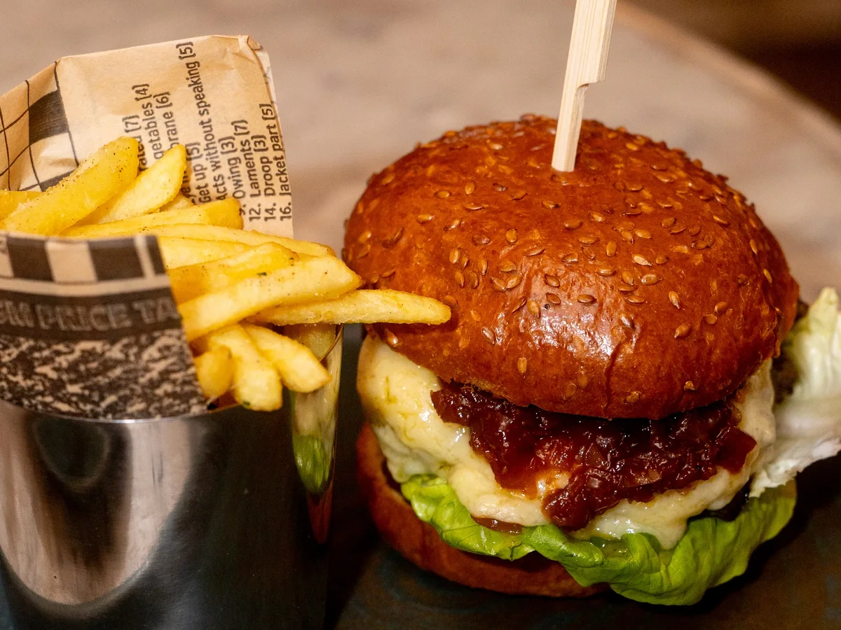 Burger and chips from Racks Bar & Kitchen