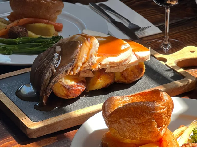 Roast dinner spread at The Welsh House Cardiff