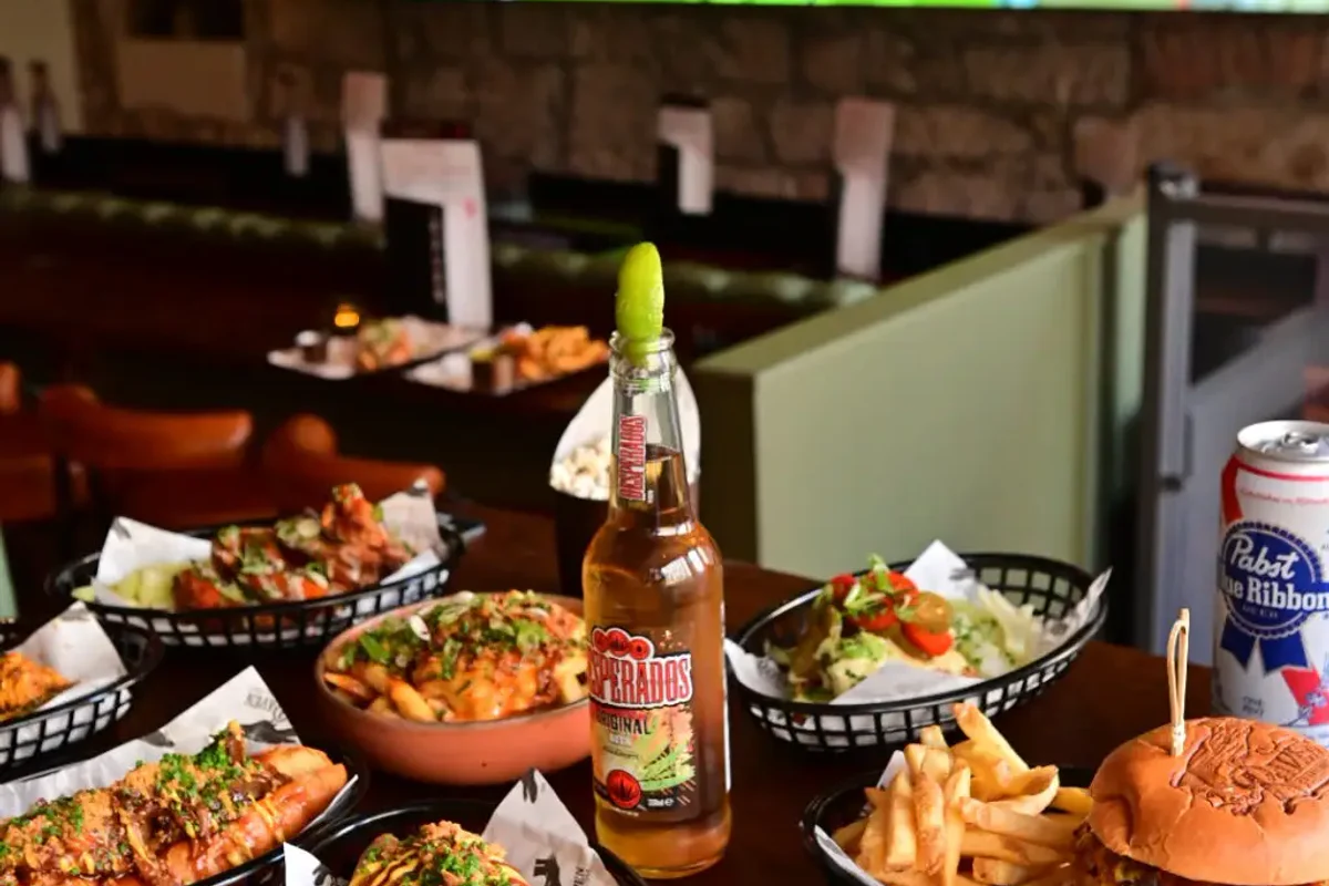 Food spread from The Raven in Glasgow city centre.