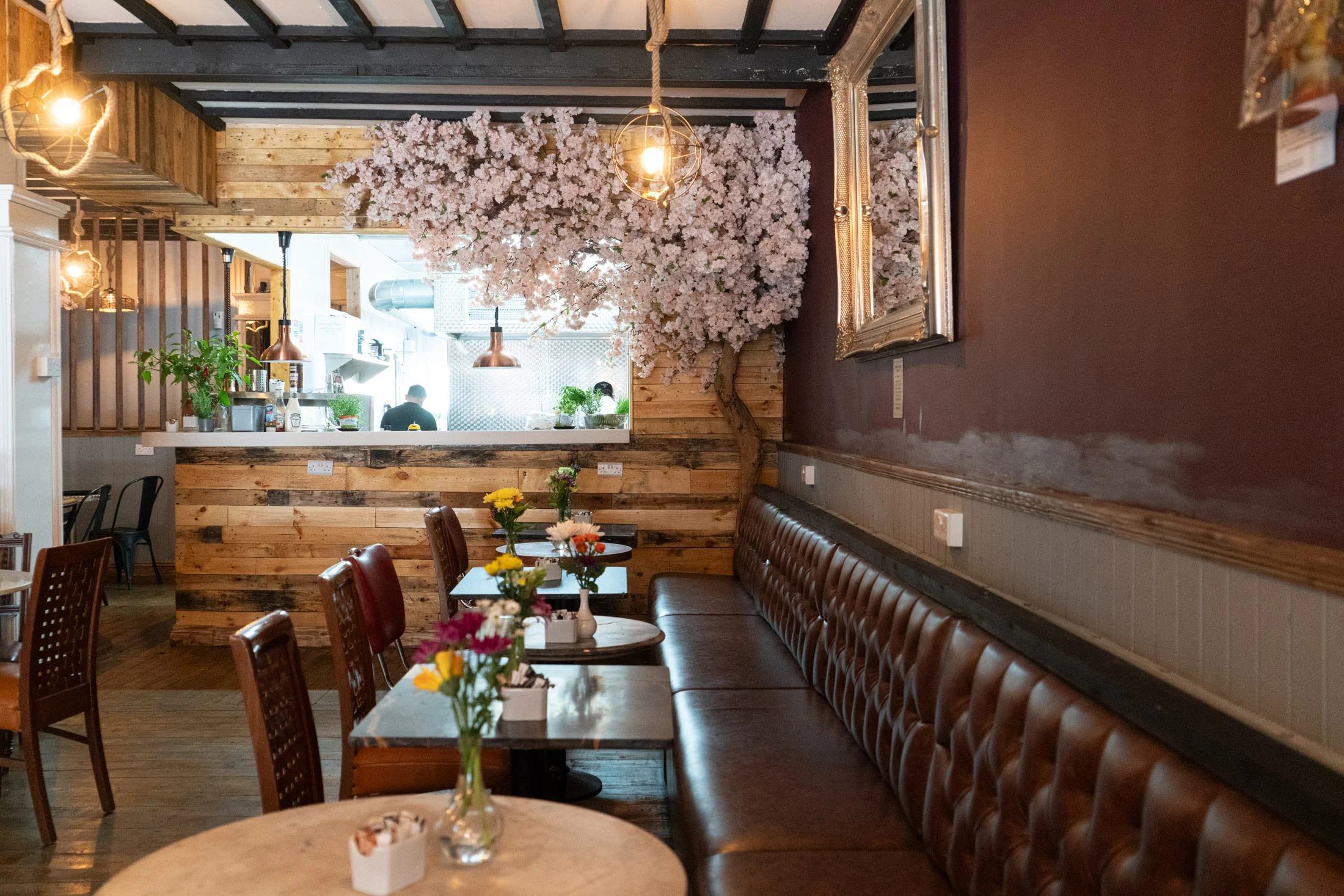 Warm dining interior at Central Cafe