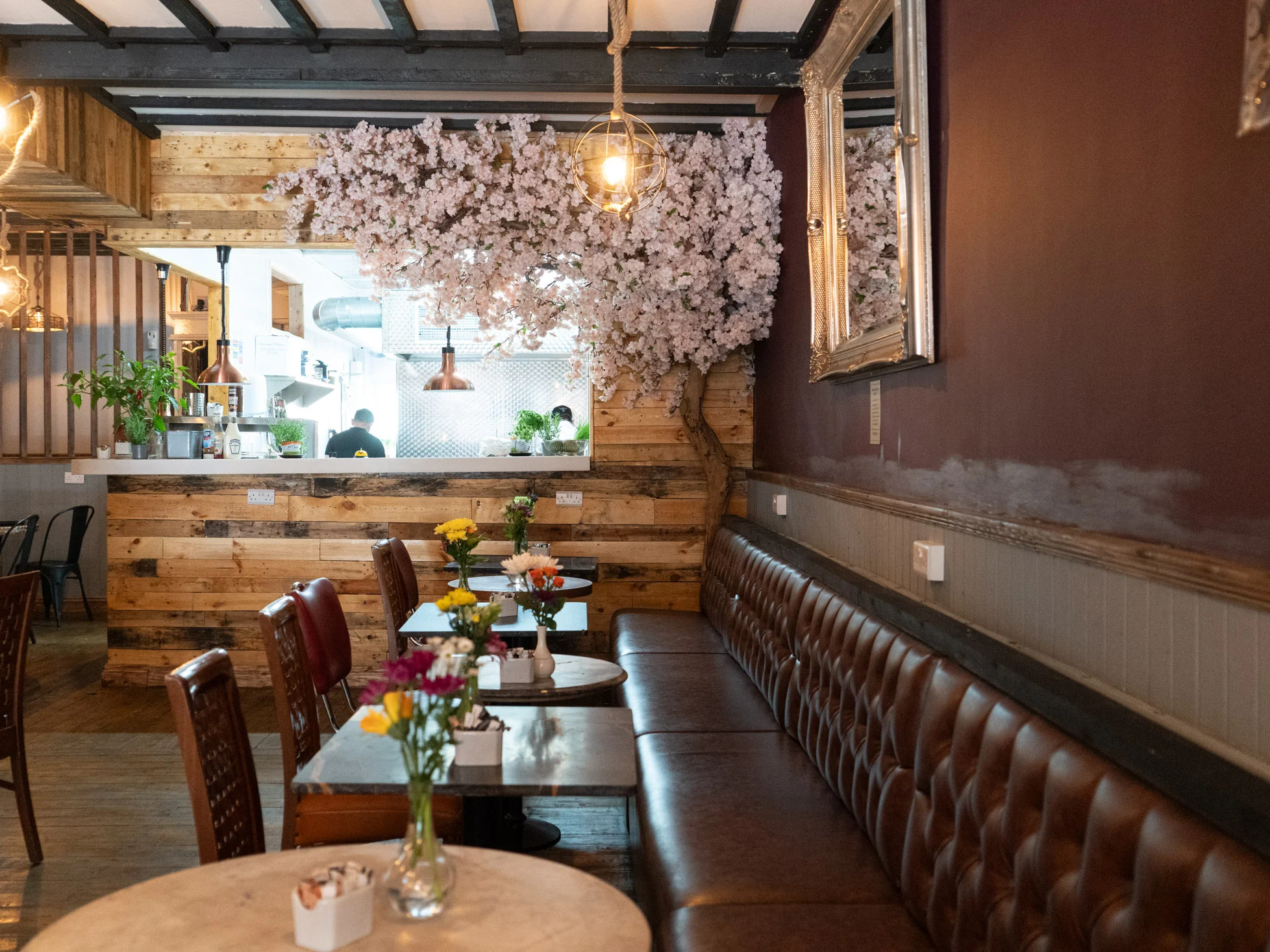 Warm dining interior at Central Cafe Harrogate.