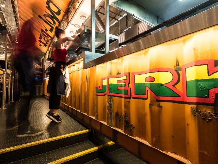 Jerk counter inside Turtle Bay Leeds.