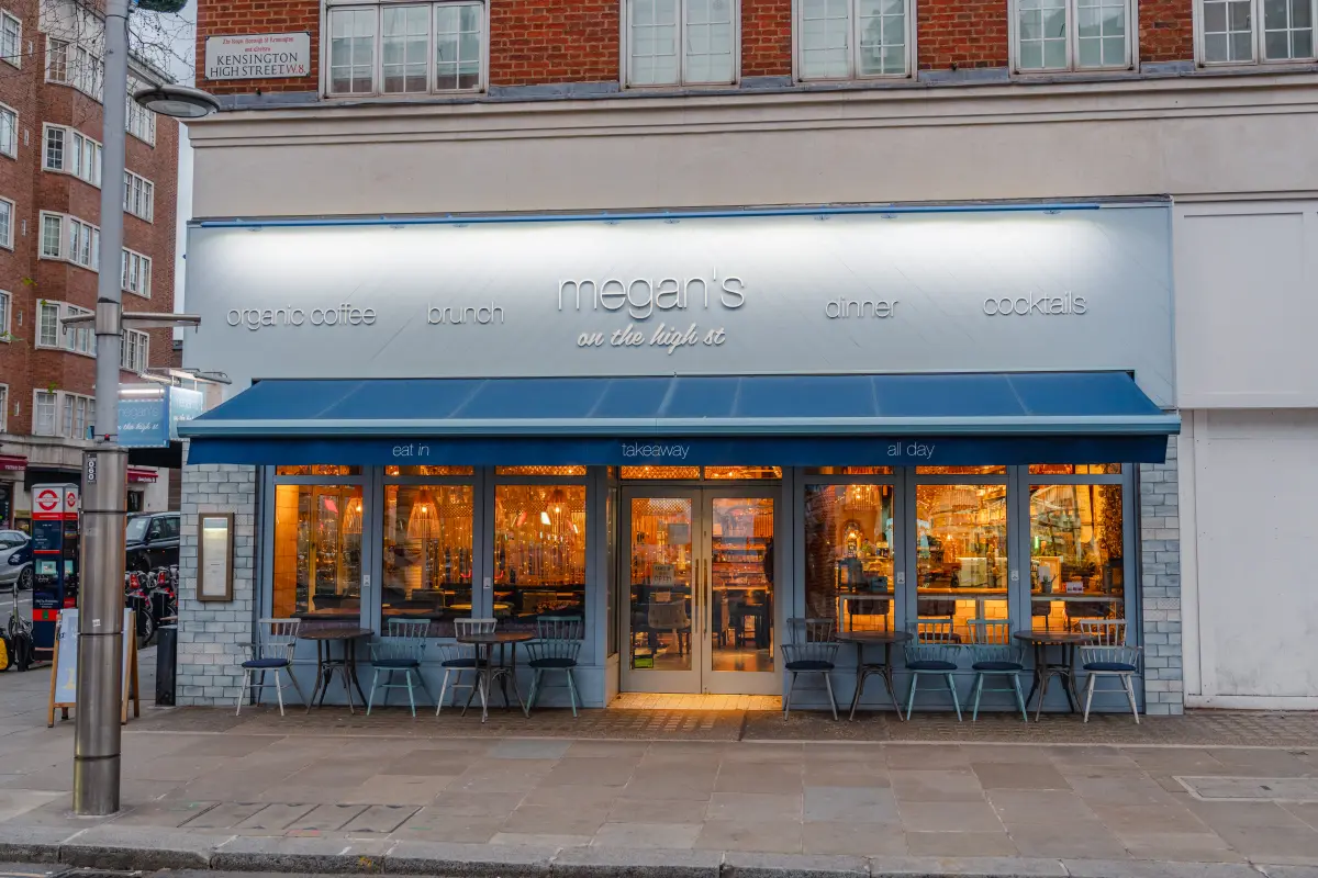 The exterior of Megan’s on the High Street in Kensington