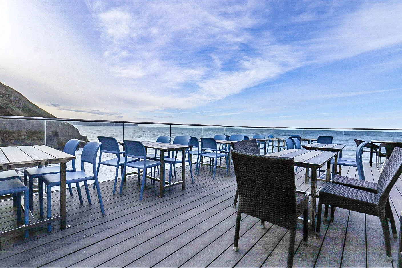Outdoor deck seating at The Fisherman\u2019s Wife Whitby