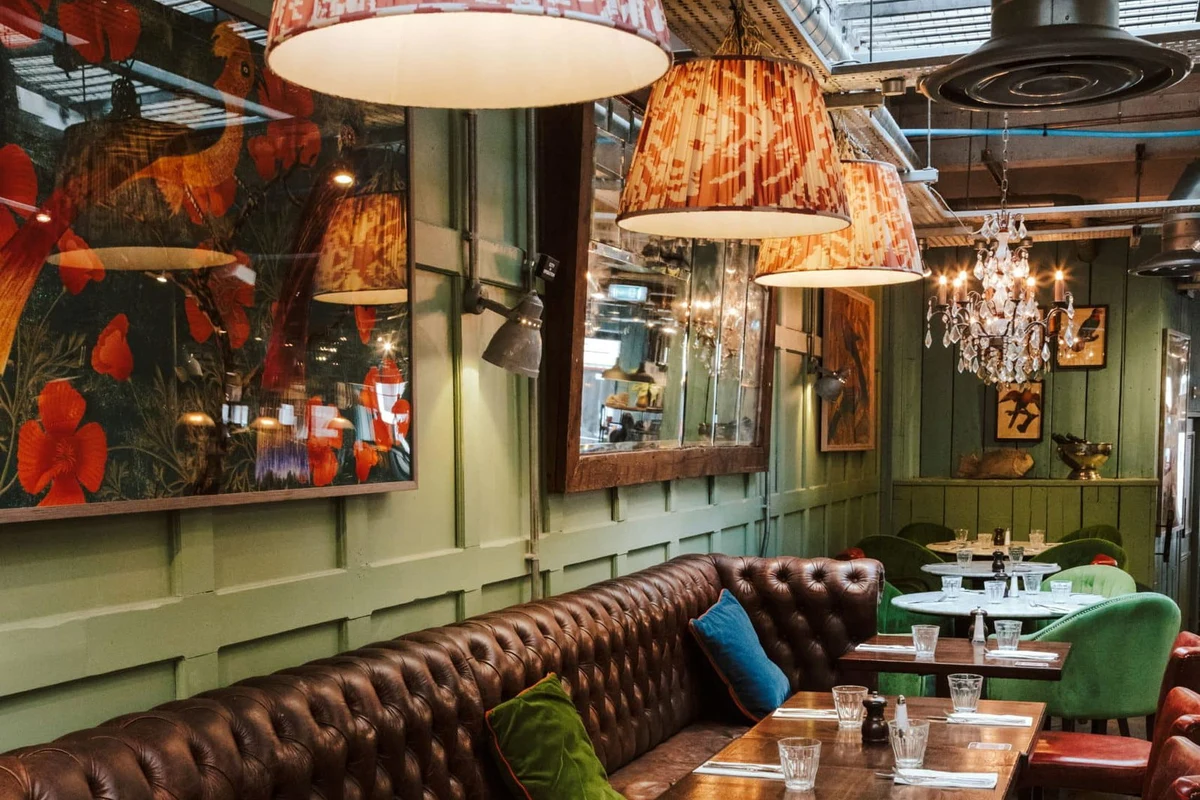 Colourful dining room inside Bill’s York restaurant
