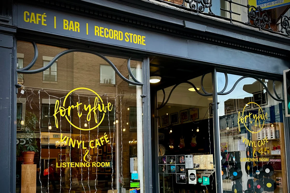 FortyFive Vinyl Café storefront on Micklegate